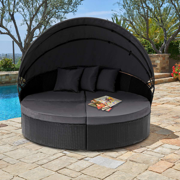 Wrought Studio Antwan 68.5'' Wide Outdoor Wicker Patio Daybed with